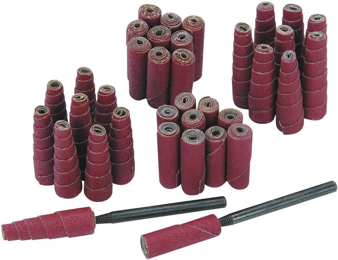 Harbor Freight Tools 52-Piece Multicolor Sanding Cone Set - Aluminum Oxide Grit (120, Medium, Fine, Extra Ultra Fine) for Metals, Woods, Stones