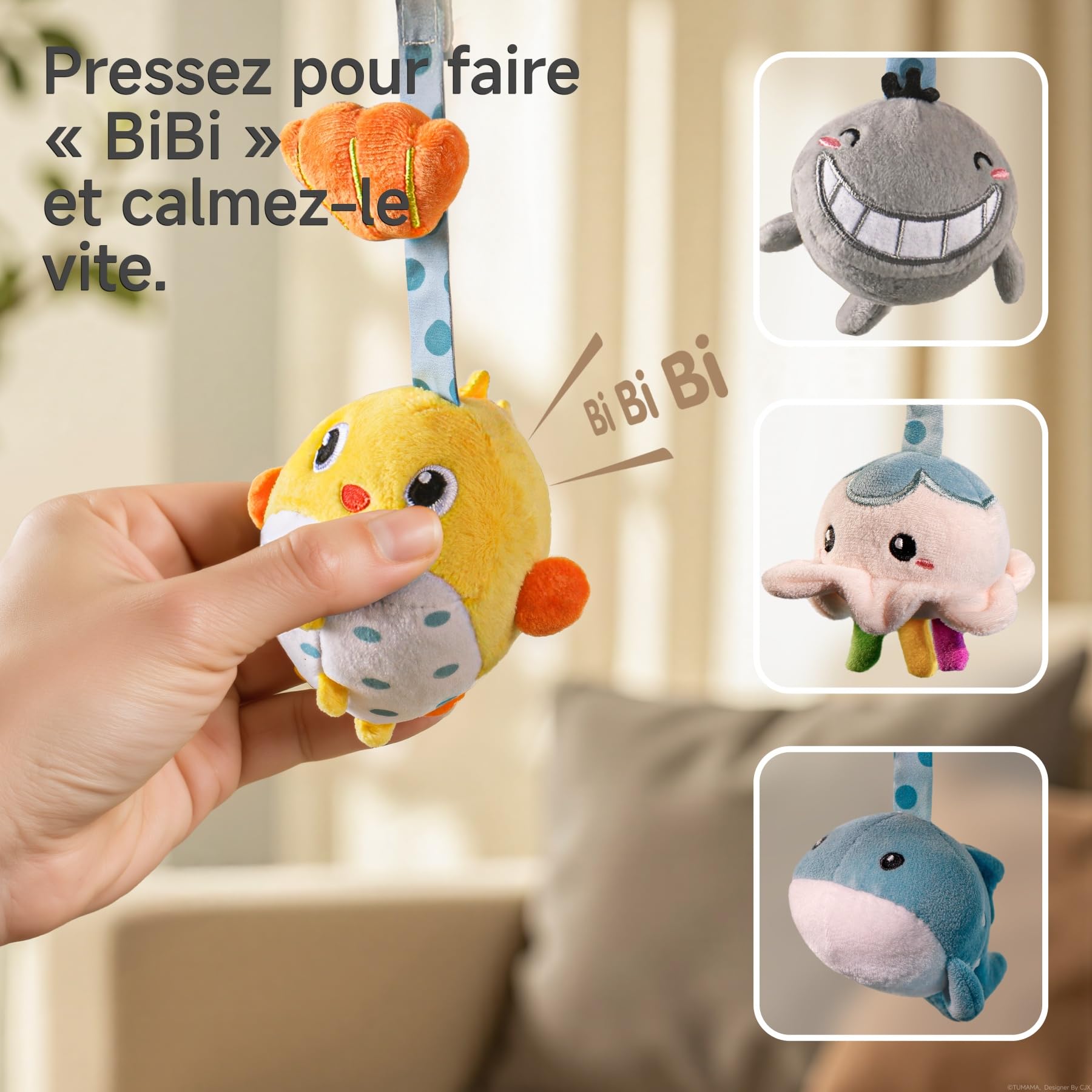 TUMAMA Jouet Poussette Bebe 0 2 3 4 6 8 9 12 Mois, Jeux Eveil Bébé Avec Le Miroir La Voix de Berceau Landau, Peluche Cangrejo Hochet Suspendre Attache Jouets, Cadeau pour Naissance Garçons et Filles