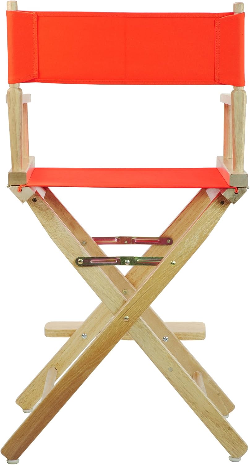 Casual Home 24" Director's Chair Natural Frame with Orange Canvas, Counter Height