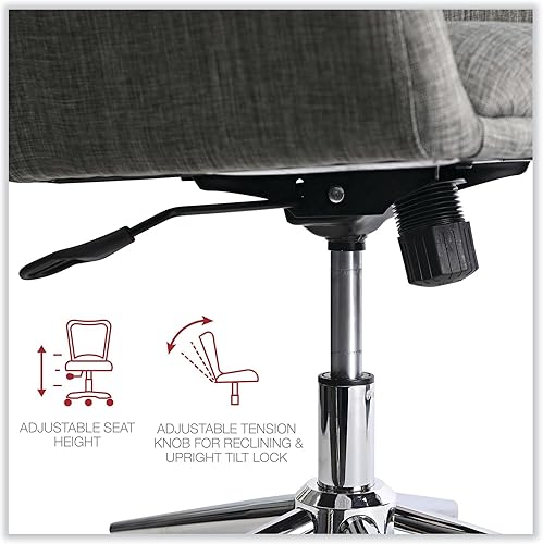 Miniatura 2 de Alera ALEWS4241 Mid-Century - Silla de trabajo con capacidad para hasta 275 libras. Altura del asiento de 18.9 a 22.24 pulgadas. Color gris