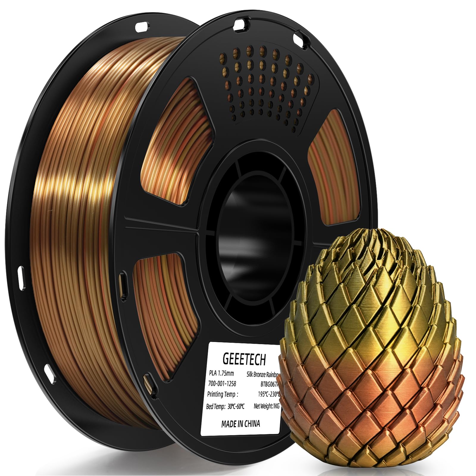 GEEETECH PLA silk Filament,Silk bronze Regenbogen,3D Drucker 1kg