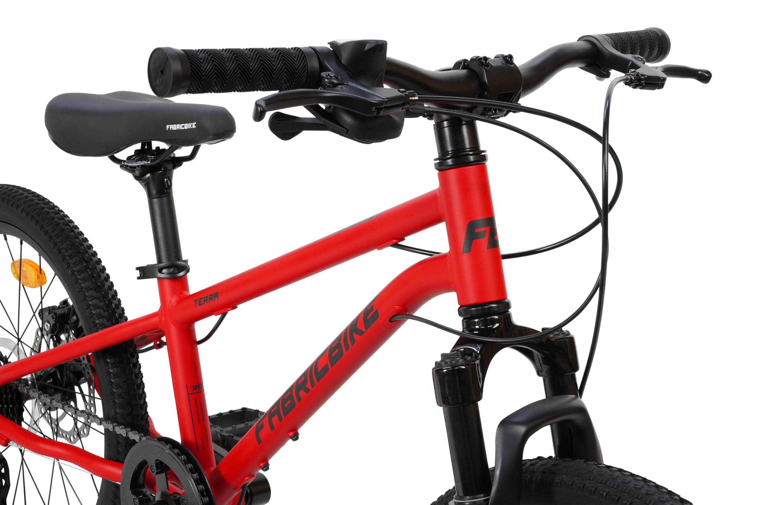 FabricBike Terra - MTB Mountain Bike 20 pollici alluminio per bambini 6, 7 e 8 anni, Bicicletta 20 Pollici, 7 velocità, freni a disco, Sospensione.