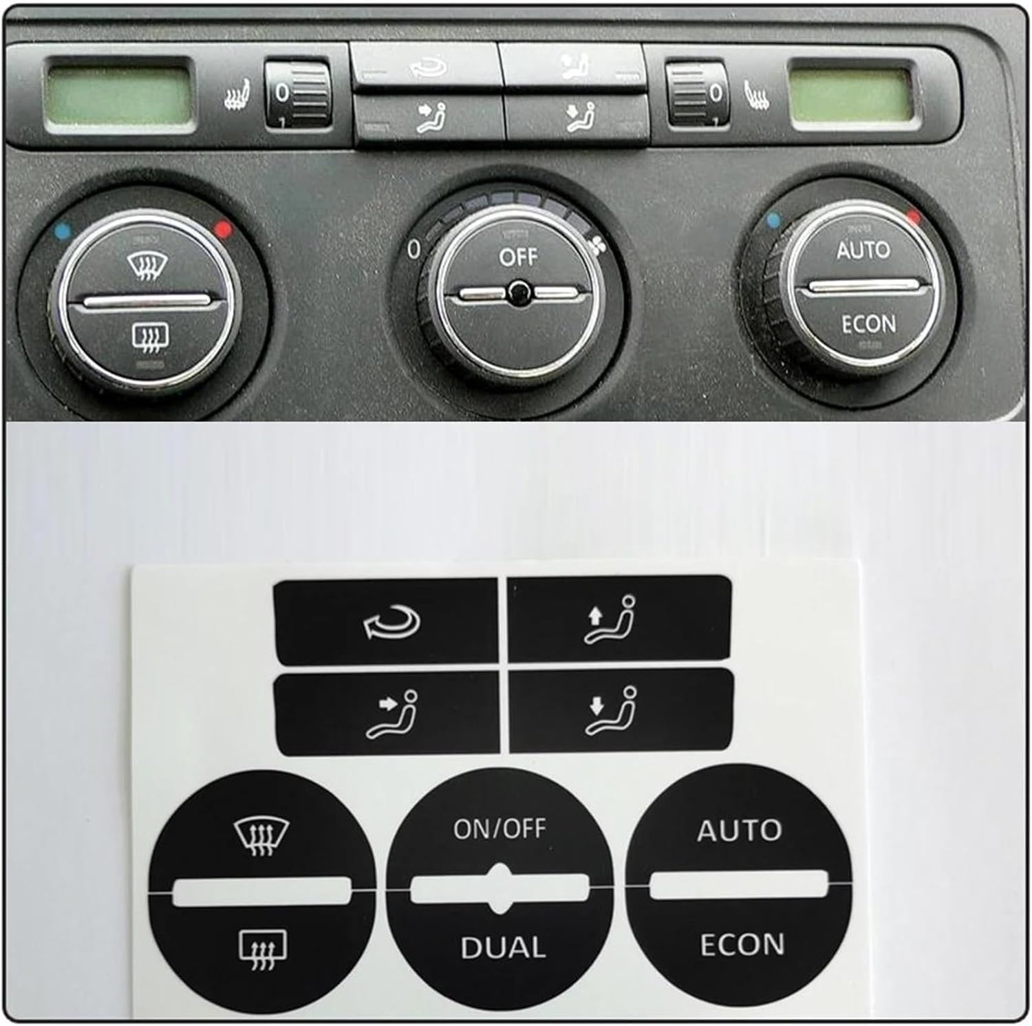 Car Air Conditioning Dash Button Sticker for VW Passat 2005-2010,Radio Dash Buttons Decal Replacement Stickers Auto Interior Accessories