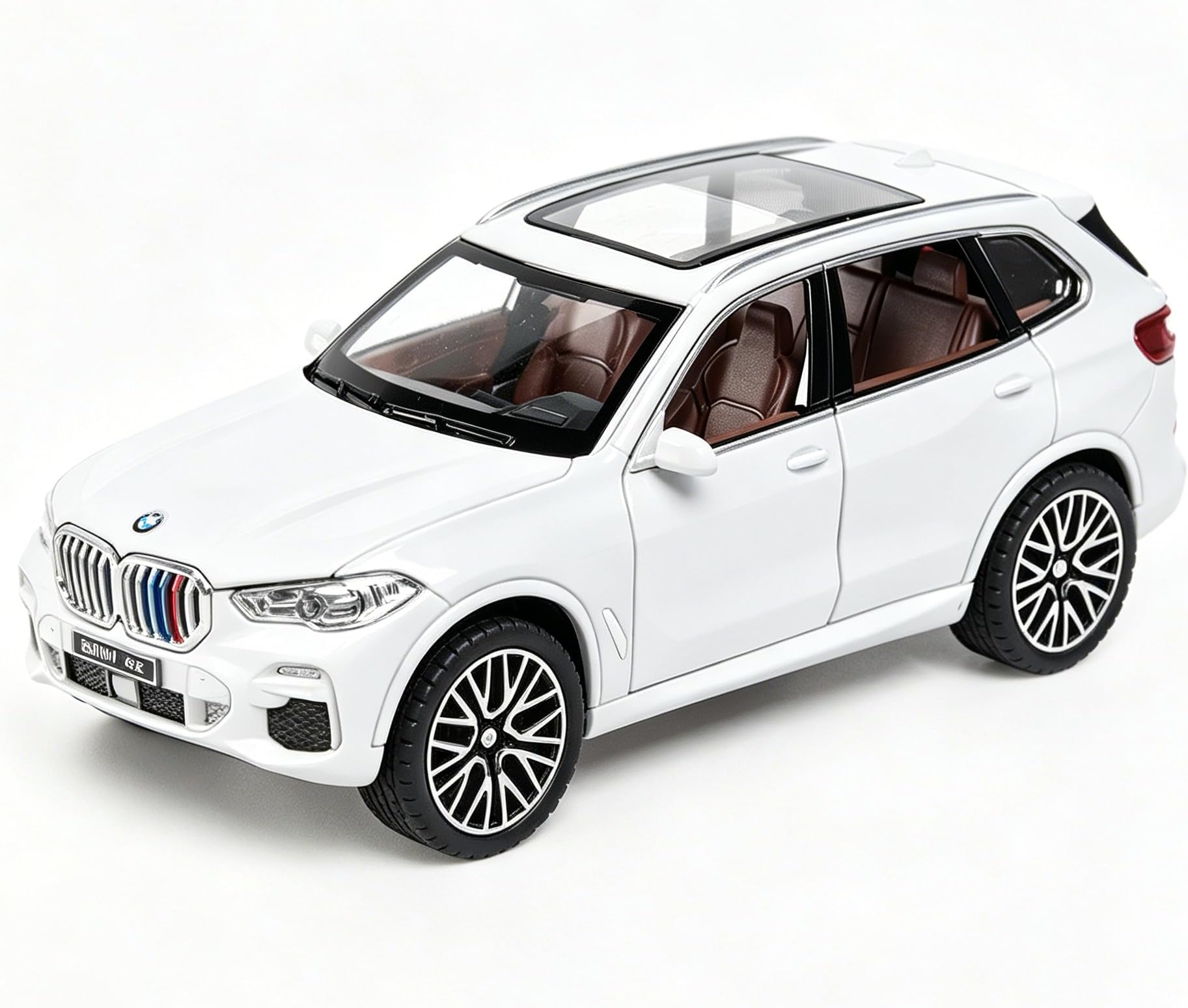 TGRCM-CZ 1/32 Compatible with BMW X5 SUV Model Car Toy, Diecast Alloy Pull Back Car Model with Light and Sound Toy Vehicles for Kids White