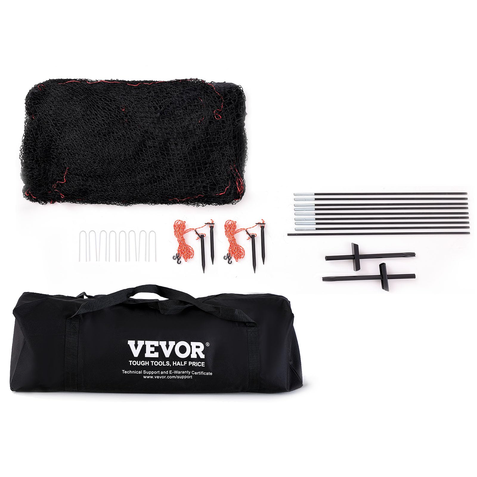 VEVOR Cage de Frappeur 3,6x3,6x3 m Filet d'Entraînement Baseball Softball Poteaux Fibre de Verre Portable