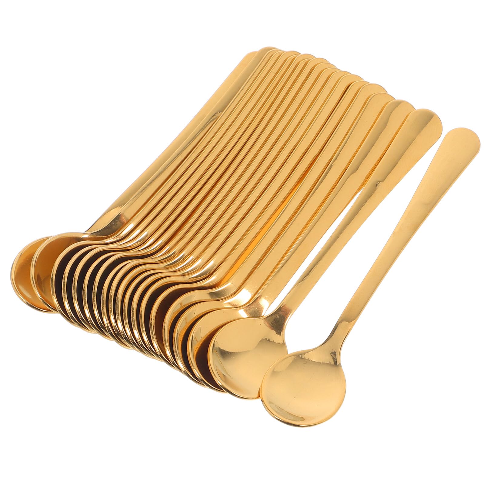 20 Piezas Unidades Cucharillas Mini de Acero Inoxidable Cucharas Redondas para Café Espresso Té Azúcar Postres Helado Duraderas y Fáciles de Limpiar