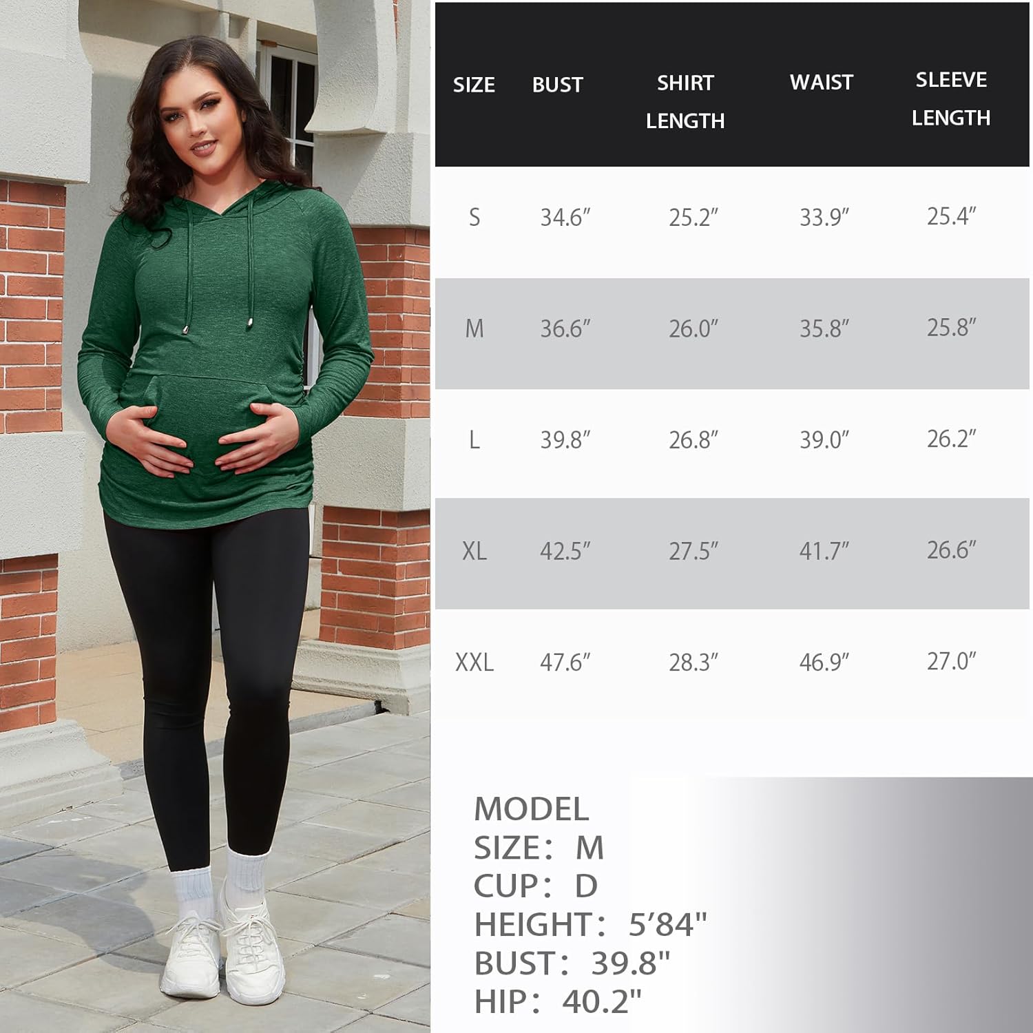 GINKANA Maternity Hoodie Long Sleeves Shirts Casual Maternity Top Pregnancy Sweatshirt Casual Clothes - Image 7