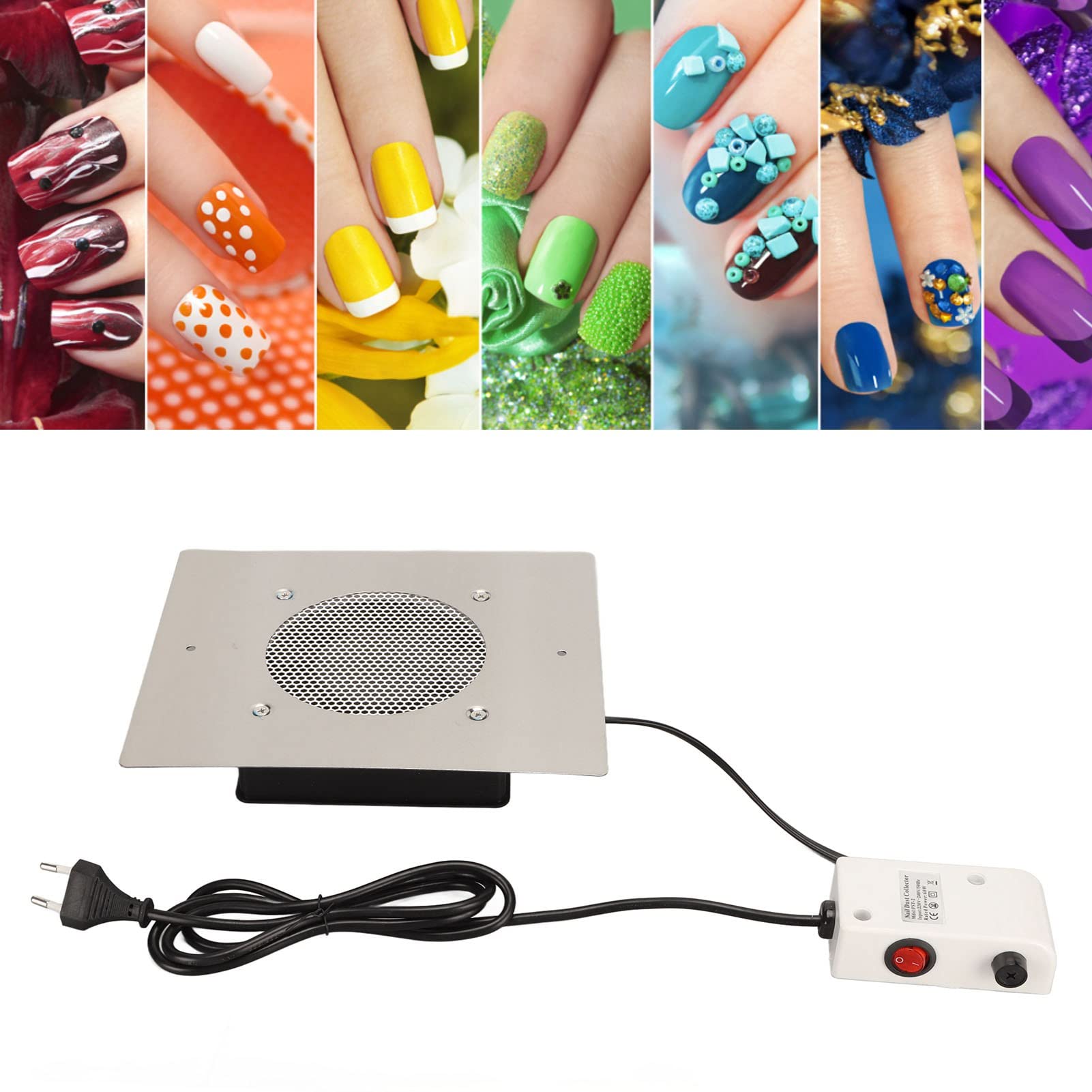 Sonew Machine de Dépoussiérage D'ongles, Collecteur de Poussière D'ongles, Aspirateur D'ongles, Filtre Réutilisable, Extracteur D'aspirateur, 220‑240V