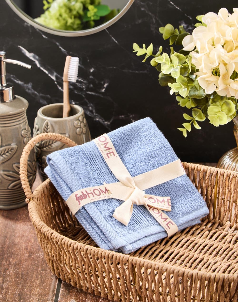 Fabindia Blue Cotton Sancha Pile Face Towel Set of 2-image-49