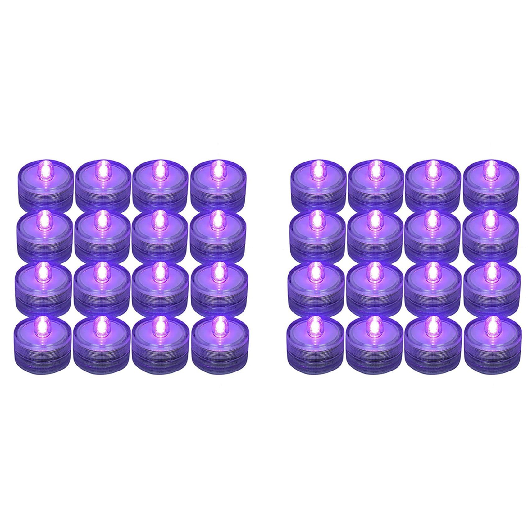Hndhbfgrt 24Pcs Submersible LED Light, Waterproof Flameless Candle Tea Lights,Underwater Battery Operated Seasonal Festival