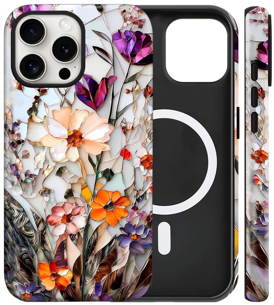 Jolie coque iPhone 14 Plus en marbre pressé peinture sur verre chic - 8