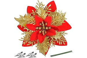 Red and Gold Poinsettia Christmas Decorations for Joyful Holiday Festivities
