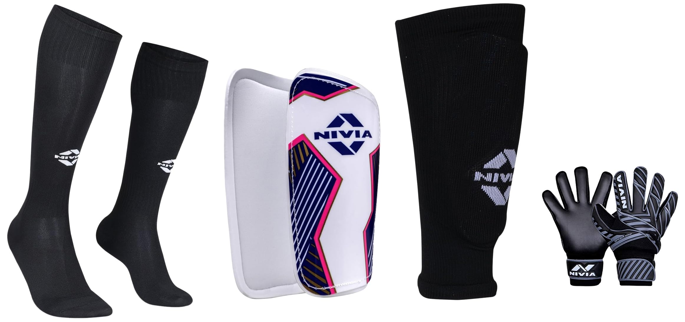 Nivia Ditmar Spider Goalkeeper Gloves for Men/Women, for Football, Plain Encounter Football Stockings for Men & Women, Knee Le, Classic Shin Guards with Sleeves for Youth and Adults, for-image-14