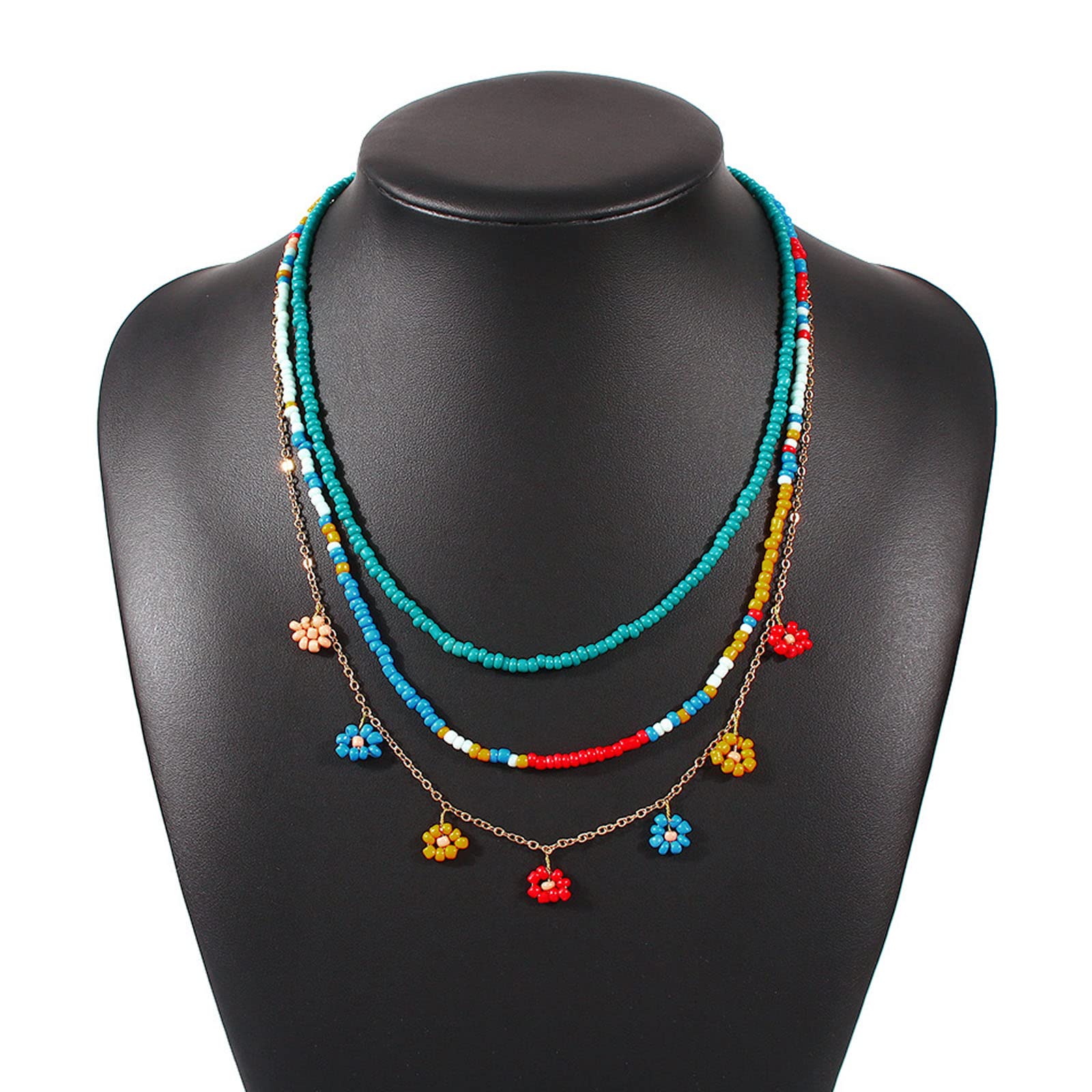 Collier perles de riz ethnique ras de cou femme style bohème et vacances