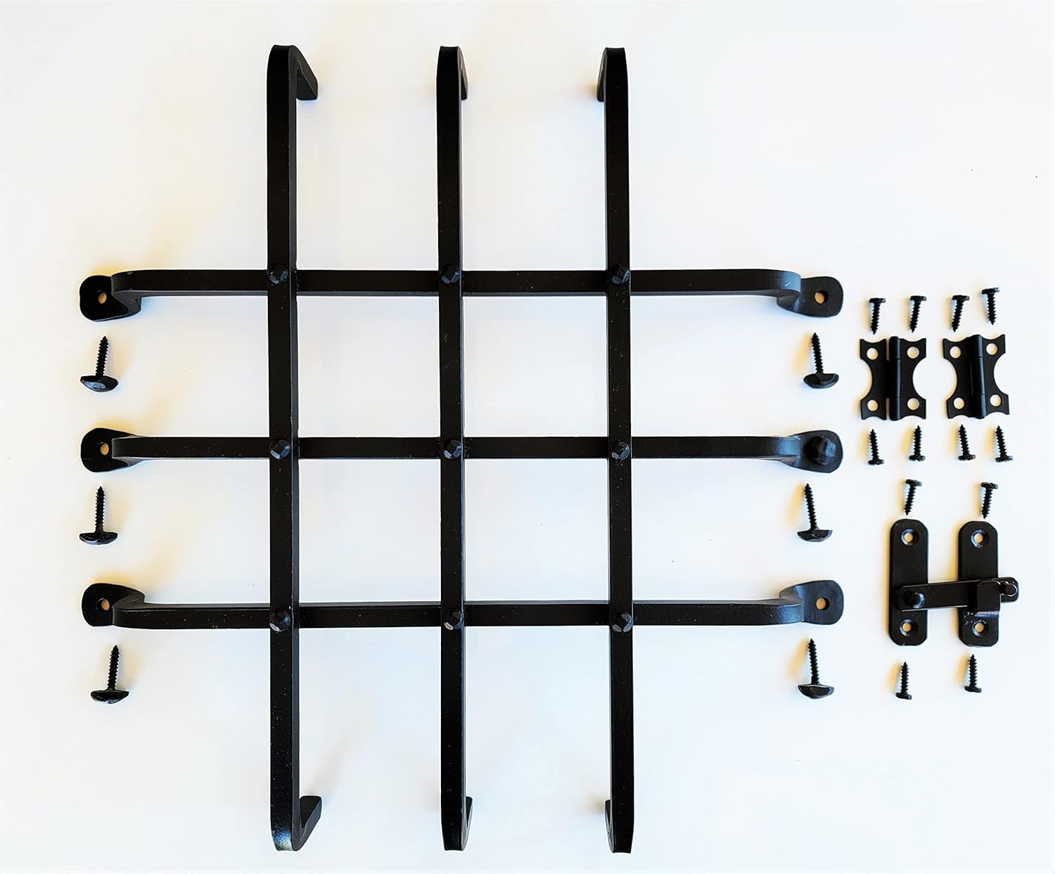 The Rustic Express Speakeasy Door Iron Grill Kit with Rustic Bolts