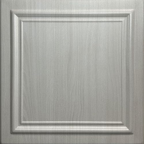 Vista 45 de À LA MAISON CEILINGS R24 Line Art Azulejo de Techo de Espuma con Adhesivo (21.6 pies cuadrados/Caja), Paquete de 8, Blanco Liso