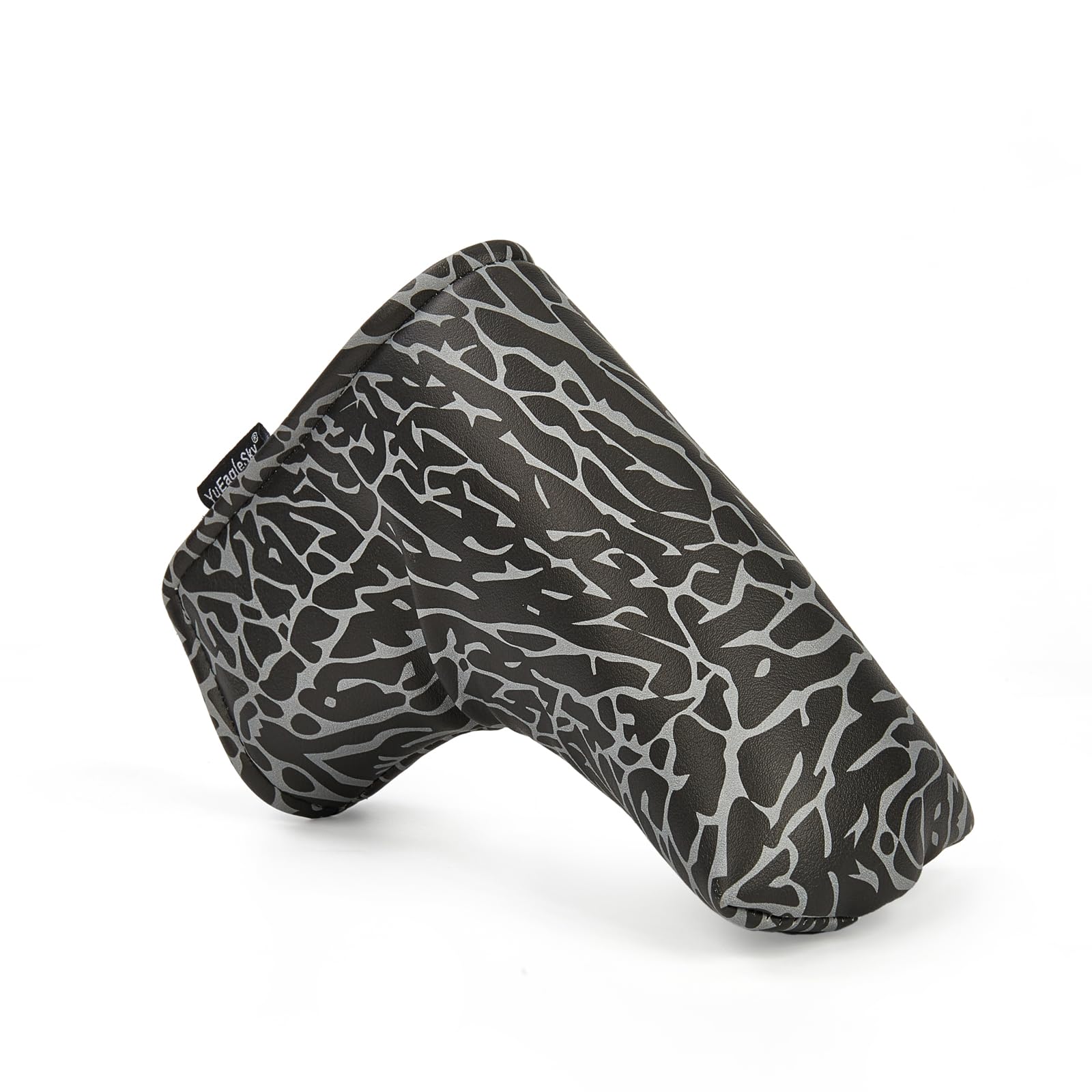 American Flag Blade Putter Head Cover for Men and Women - White/Black PU Leather with Velcro Stickers