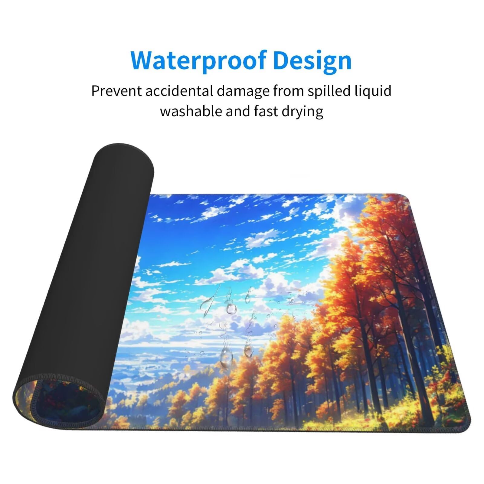 Podkładka pod mysz XXL 1200 x 600 mm, leśna podkładka pod mysz scenę podkładka pod mysz XXL 120 x 60 cm, wodoodporna antypoślizgowa podkładka pod mysz biurkowa zszyte krawędzie, podkładka pod mysz z