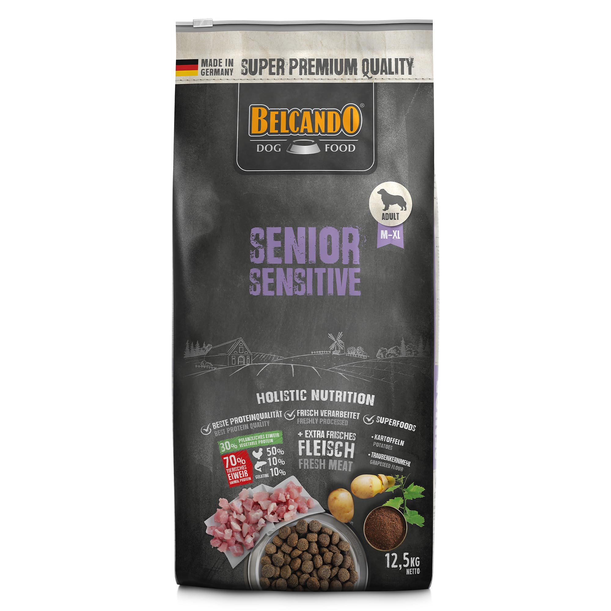 Belcando Senior Sensitive [12,5 kg] Hundefutter | Trockenfutter für ältere & empfindliche Hunde | Alleinfuttermittel für ältere Hunde Aller Rassen