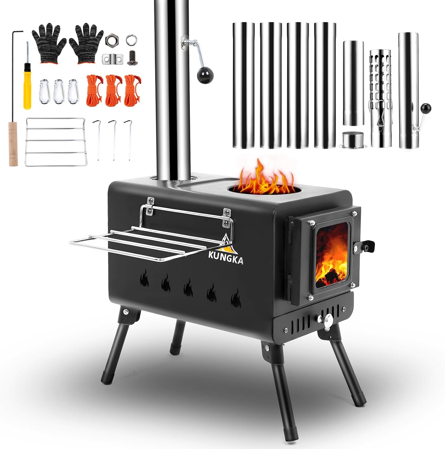 Black Wood Burning Tent Stove