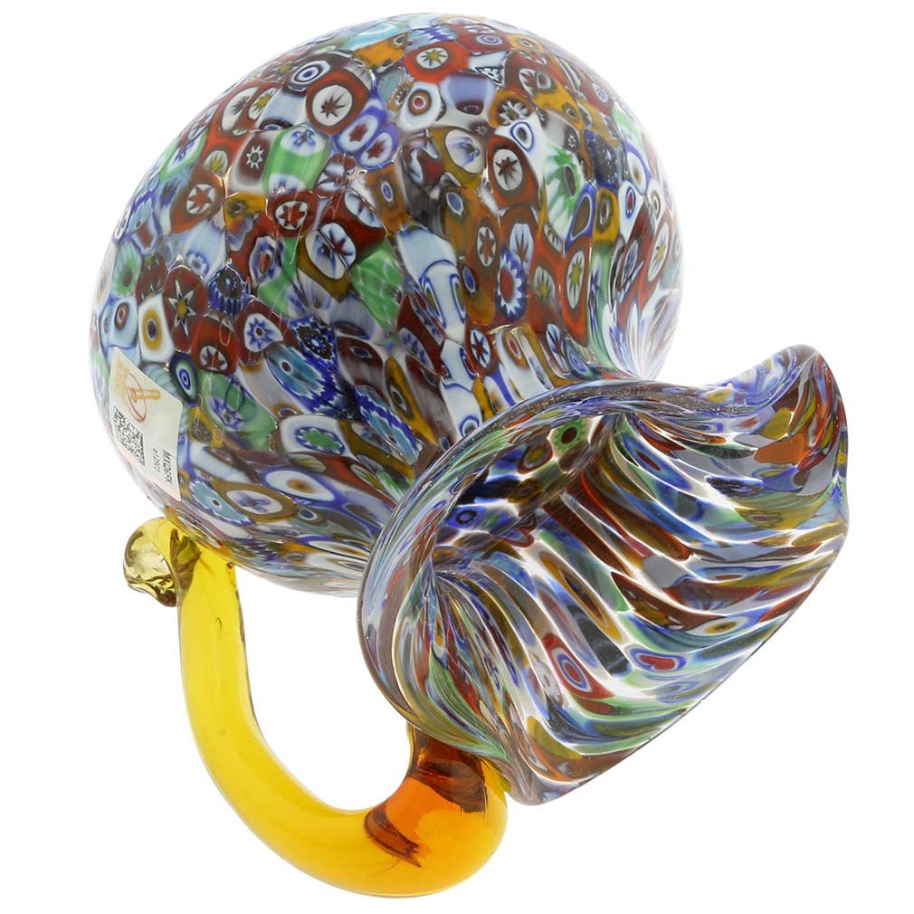 MURANO GLASS 28cm 大きな ミルフィオリ プレート皿 Murrina blue plate - glass Millefiori - Original Murano Glass