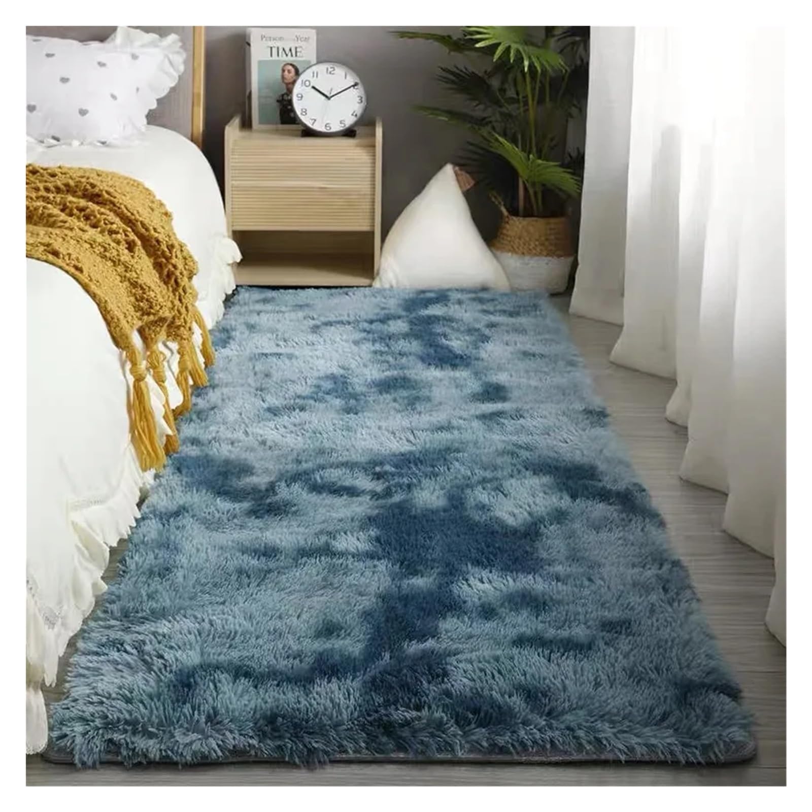 Tapis de chambre à coucher moelleux style tie-dye 50x80
