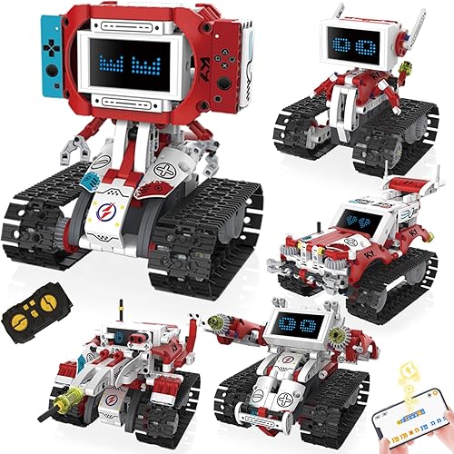 Vista 15 de Kit de construcción de robot con aplicación/control remoto, regalos STEM para niños de 6 a 16 años, juguetes robóticos de codificación técnica