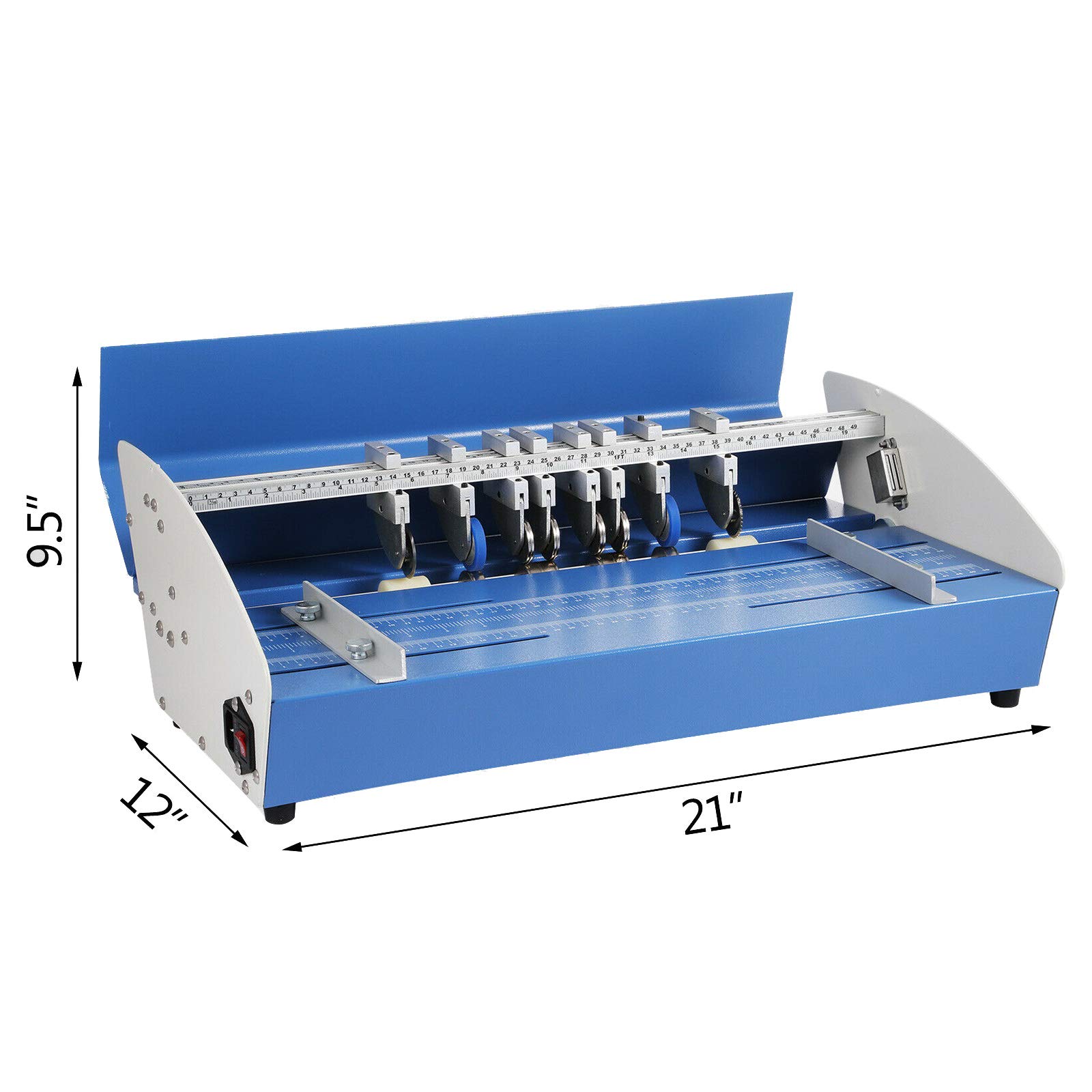 VEVOR Nouveau Machine de Pliage de Papier SG-520E, Machine électrique à rainer le papier en Métal 3-en-1 520mm 85-400g, Creaser Paper à Plier Environ 14.5 kg Rainurage Fonction de Coupe en Pointillés