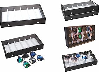 Proniks Sunglass,goggles,eyewear,Box case cover zipper 6pcs slot storage compartment organizer (make in india)