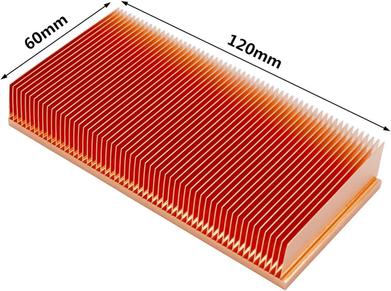 C'EsTBon LINGFE 120x60x20mm Copper Heatsink Skiving Fin Heat Sink Cooling Radiator Compatible for Electronic Chip LED Heat Dissipation Joyous