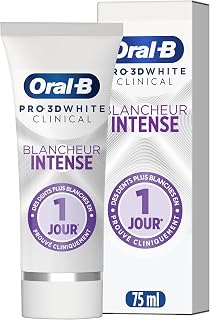 Oral-B Pro 3D Dentifrice White Clinical Blancheur Intense Blanc Éclatant Pour Dents Et Gencives Sensibles, Éliminant Les T...