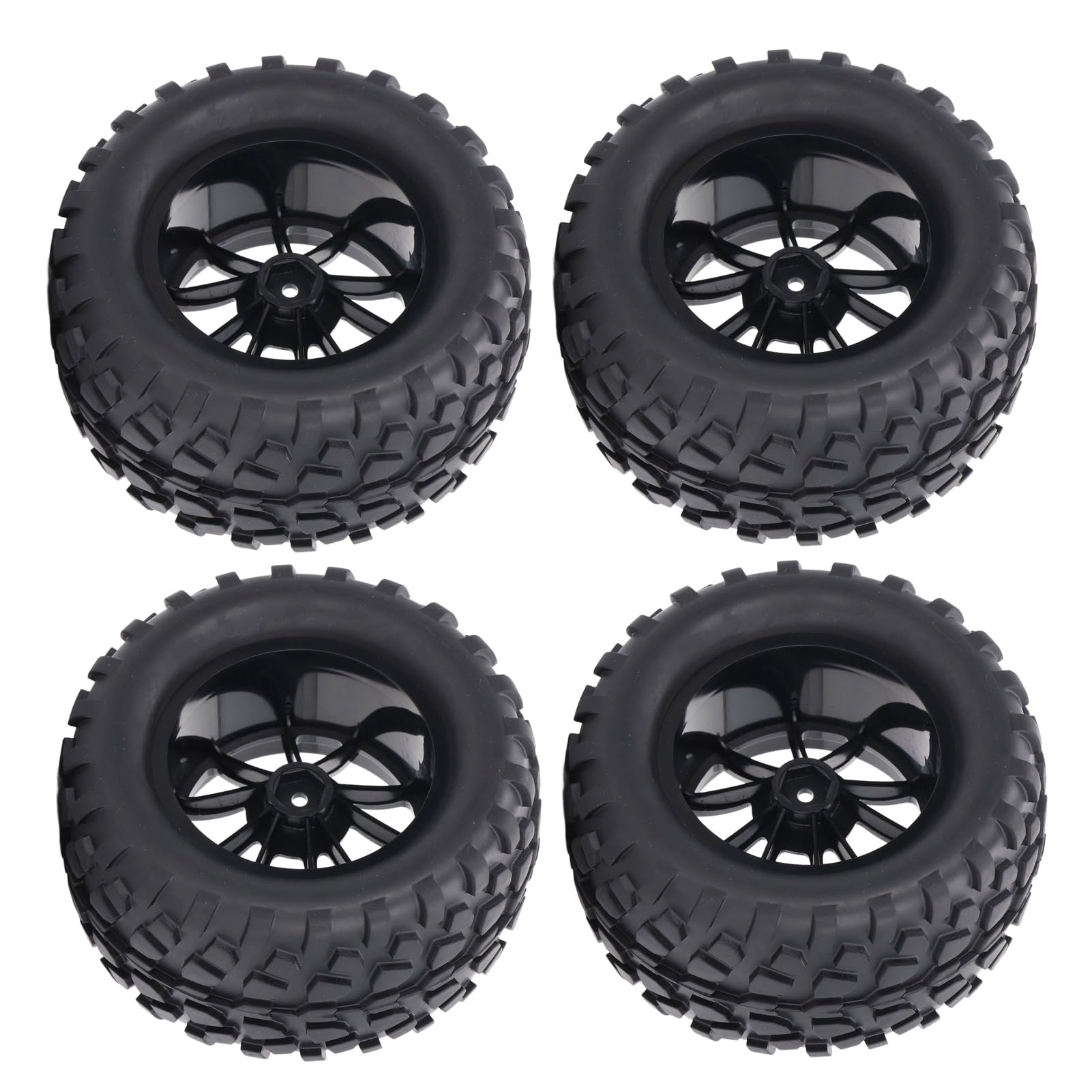 Dilwe Ruedas Hexagonales RC, 4 Piezas 12mm, Diseño Hexagonal Goma Plástico, Llanta Universal para Modelos Vehículos, Trucos, Modificaciones y más