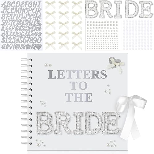Fuyoooo 8 x 8 Inch Letters to Bride Scrapbook Warm White DIY Memory Book