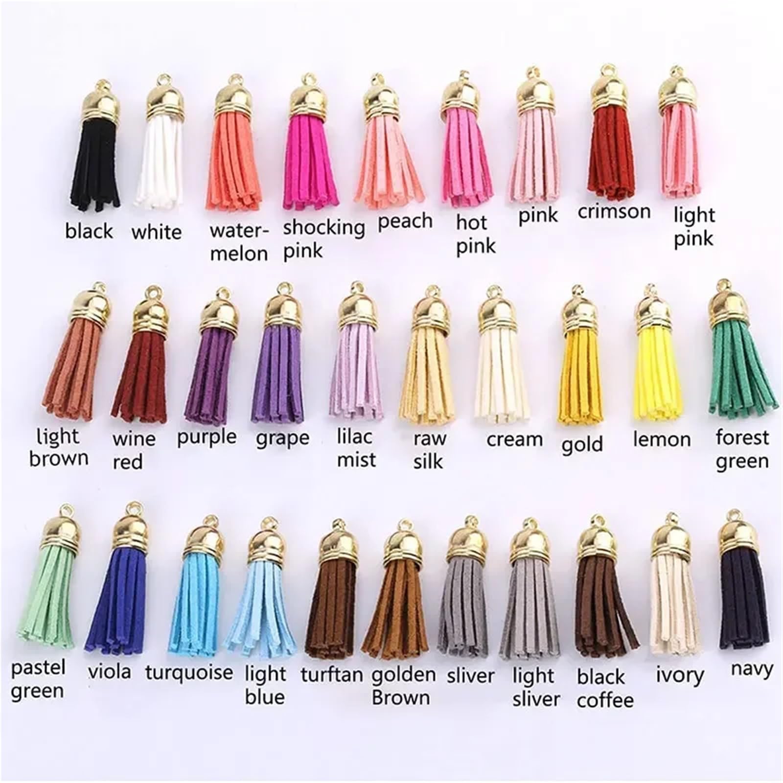 Quasten aus Velourslederimitat, 38 mm, Mini-Quasten, Vintage-Stil, für Schlüsselanhänger, Riemen, Schmuck, Faser-Fransen, DIY-Zubehör, 160 Stück, Beige