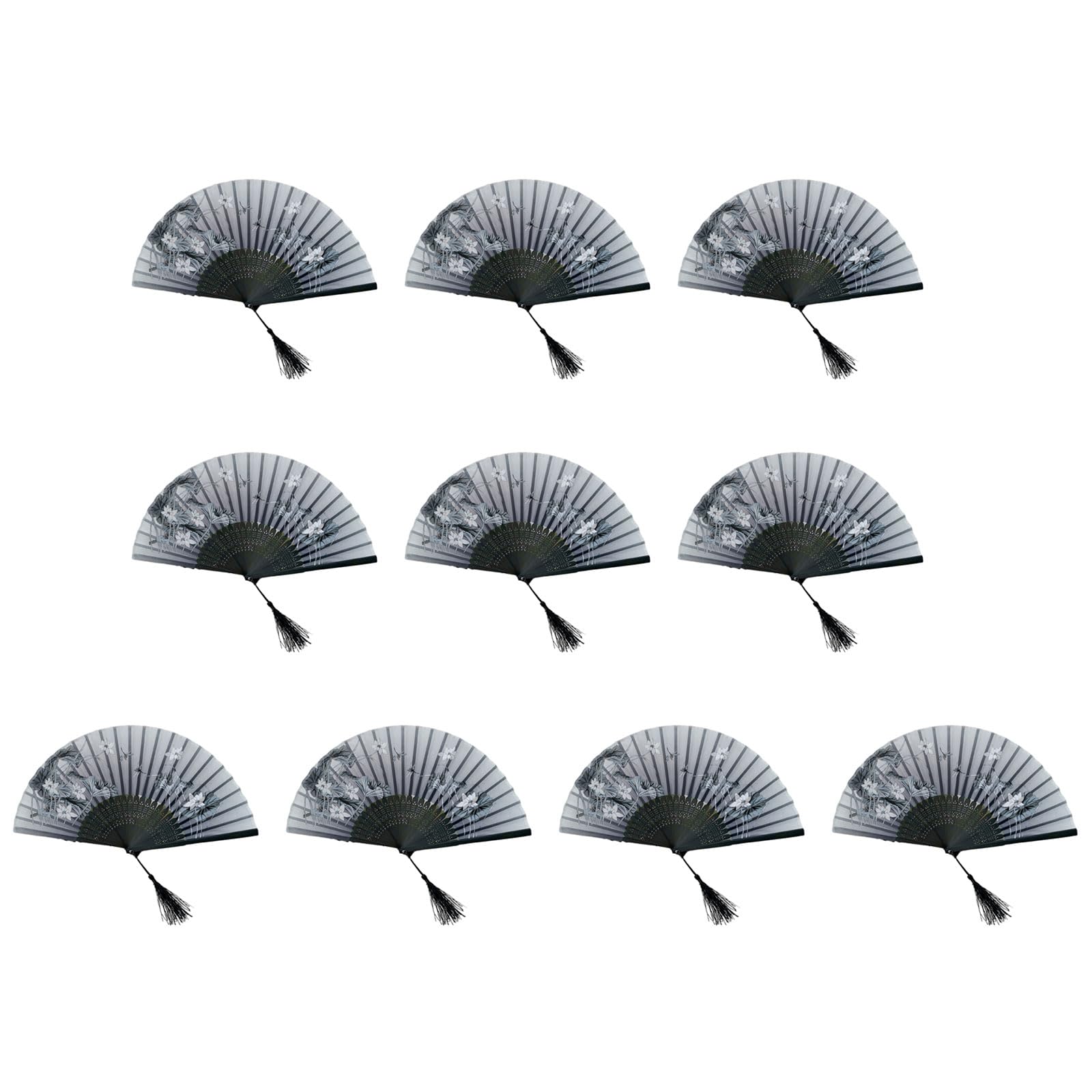 Tsophreniq Of 10 Bamboo Folding Fans Traditional Chinese Handheld Fan with Elegant Carvings for Cooling and Decoration Bamboo Fan