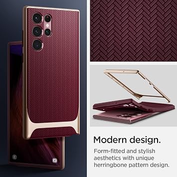 Spigen Neo Hybrid Designed for Galaxy S22 Ultra Case (2022) - Burgundy