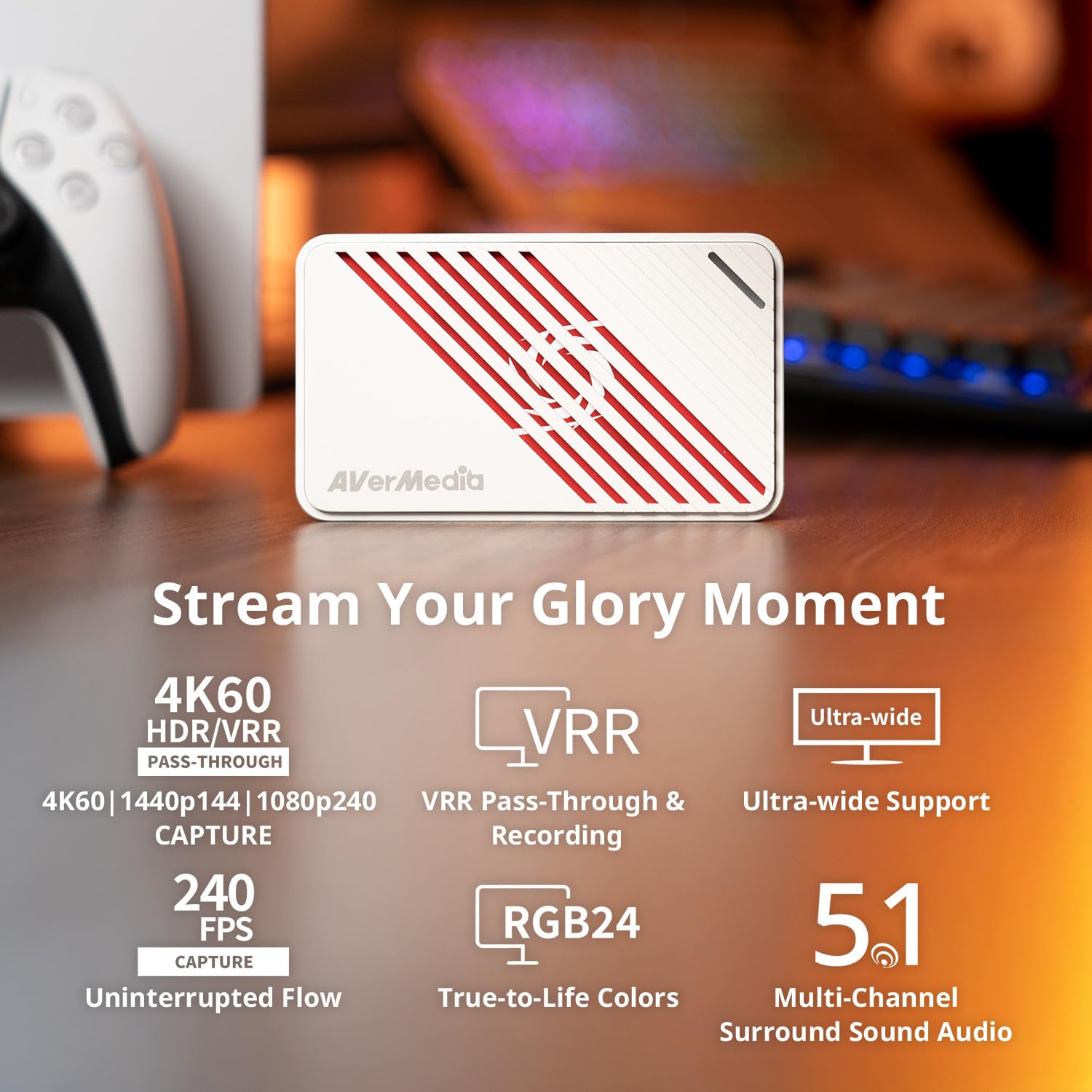 AVerMedia 4K HDMI Capture Card per Streaming, PS5, Xbox, Nintendo Switch, PC, USB 3.2 Game Capture Dispositivo per Twitch, OBS, YouTube, Discord, Registrazioni a bassa latenza, GC553Pro Live Gamer