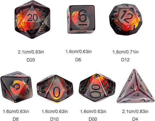 Miniatura 129 de UDIXI - Juego de dados poliédricos DND; juego de dados para Dungeons & Dragons, dados de calavera para DND, RPG, MTG y otros juegos de mesa