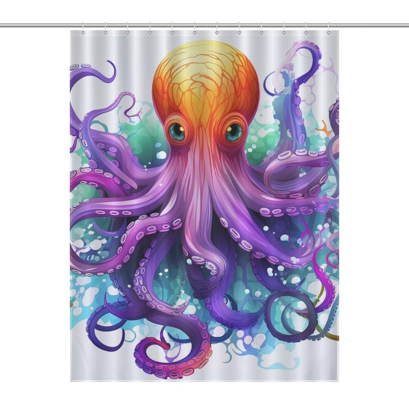 Rideau de douche anti moisissure en tissu imperméable 140 x 183 cm coloré