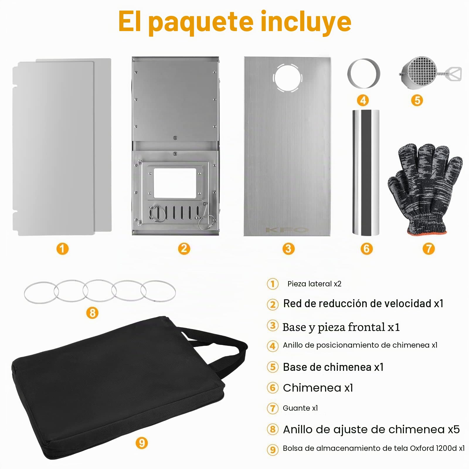 FORNELLO DE CAMPING EN ACERO 304 INOXIDABLE, ULTRALIGERO PORTÁTIL CON AMORTIZADOR GIRATORIO, PIAZZA DE COCCION PLANA, 3 KG