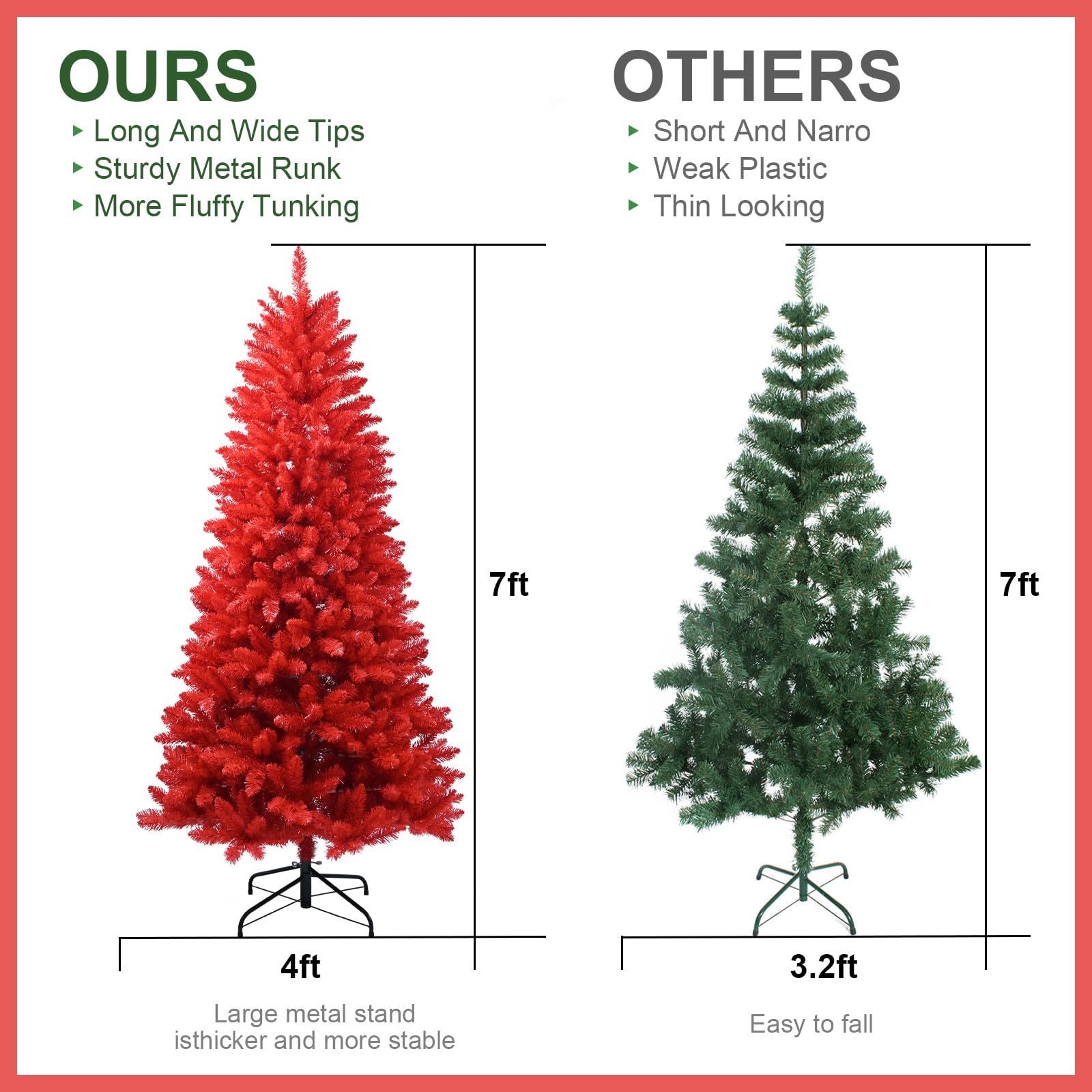 Amazon.co.jp: Maylaviu 7フィート 人工レッドクリスマスツリー 7 Amazon.co.jp: Maylaviu 7フィート 人工レッドクリスマスツリー 7