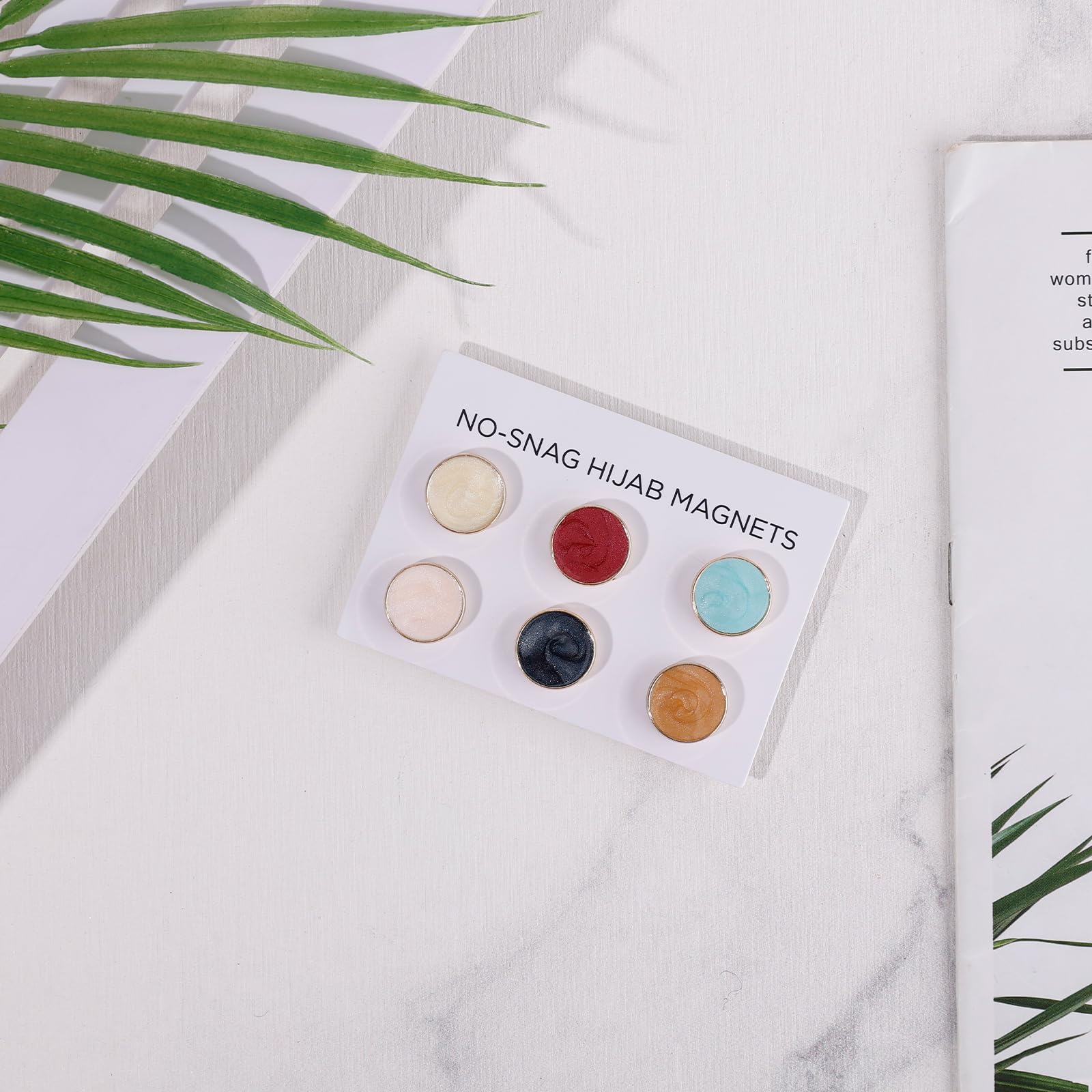 Spille Magnetiche Per Hijab - Set 8 Pezzi Colorati | Senza Aghi Per Sciarpe E Abiti - Foto 3