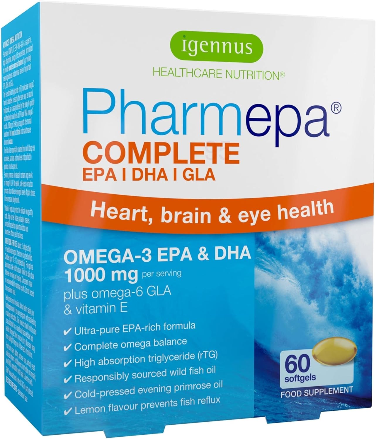 Pharmepa Complete, Fish Oil & Evening Primrose Oil, Omega 3 6 9, 1000mg