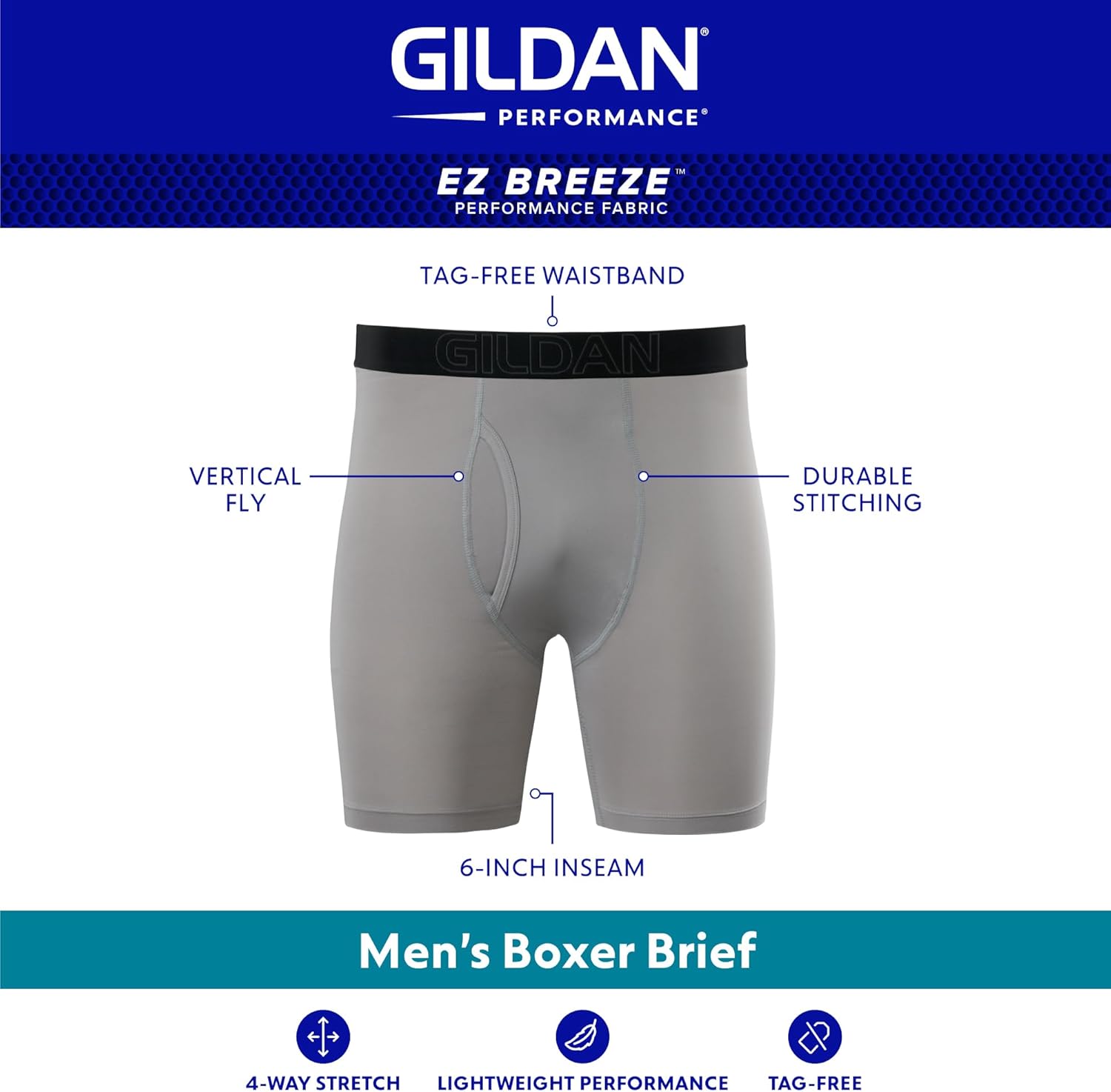 Gildan mens Performance Underwear Boxer Briefs - Image 3