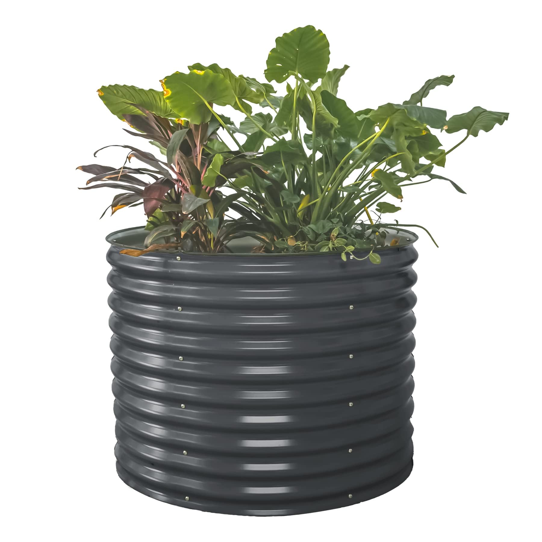 Vego garden 32" Tall 42" Round Raised Garden Bed Raised Bed Planter Box for Vegetables Flowers Patio-Modern Gray