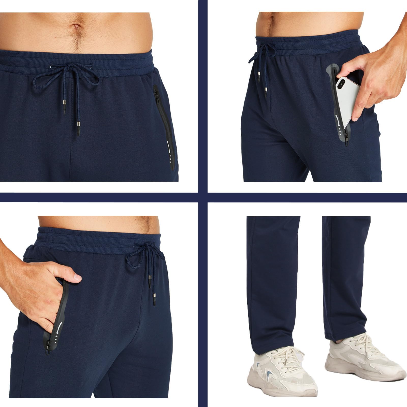 JustSun Jogging Homme Survetement Pantalons de Sport Homme Coton élastique avec Poches