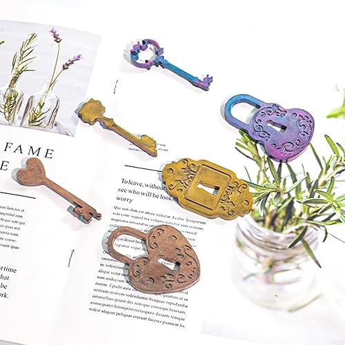 Miniatura 2 de Moldes de silicona de resina para llave de cerradura, herramientas de fabricación de joyas para manualidades, llavero, collar, aretes, proyectos
