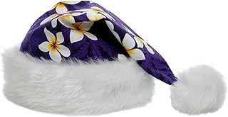 Hawaiian Style Tropical Santa Claus Hat - Adult Size - Purple