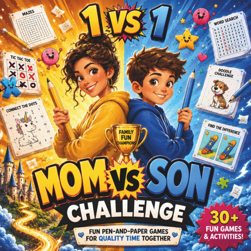 Mom vs Son:: The Ultimate Screen-Free Challenge Book with Games, Dares, Drawing Battles & Laugh-Out-Loud Activities for Moms & 6+ Year Old Boys