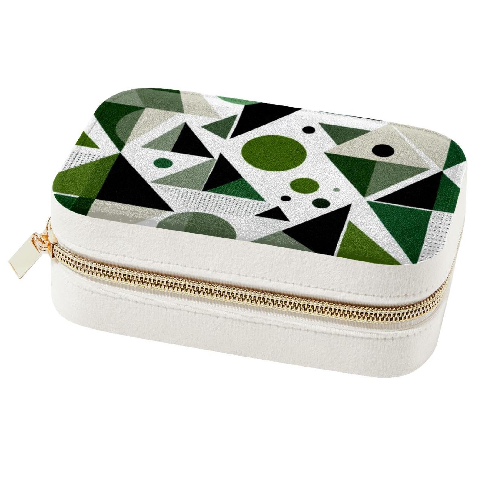 Boîte à bijoux d'exception vert abstrait, coffret haut de gamme pour colliers et chaînes